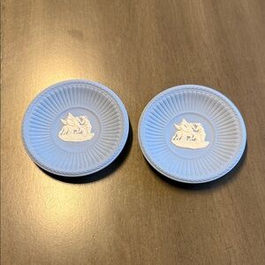 Blue Decorative Plates with White Design